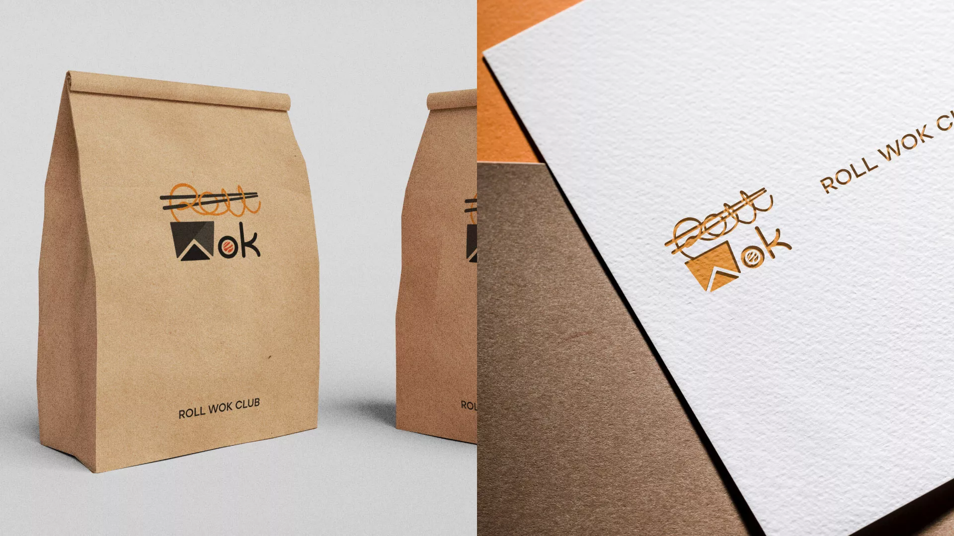 Разработка логотипа суши-бара «Roll Wok Club» в Чистополе